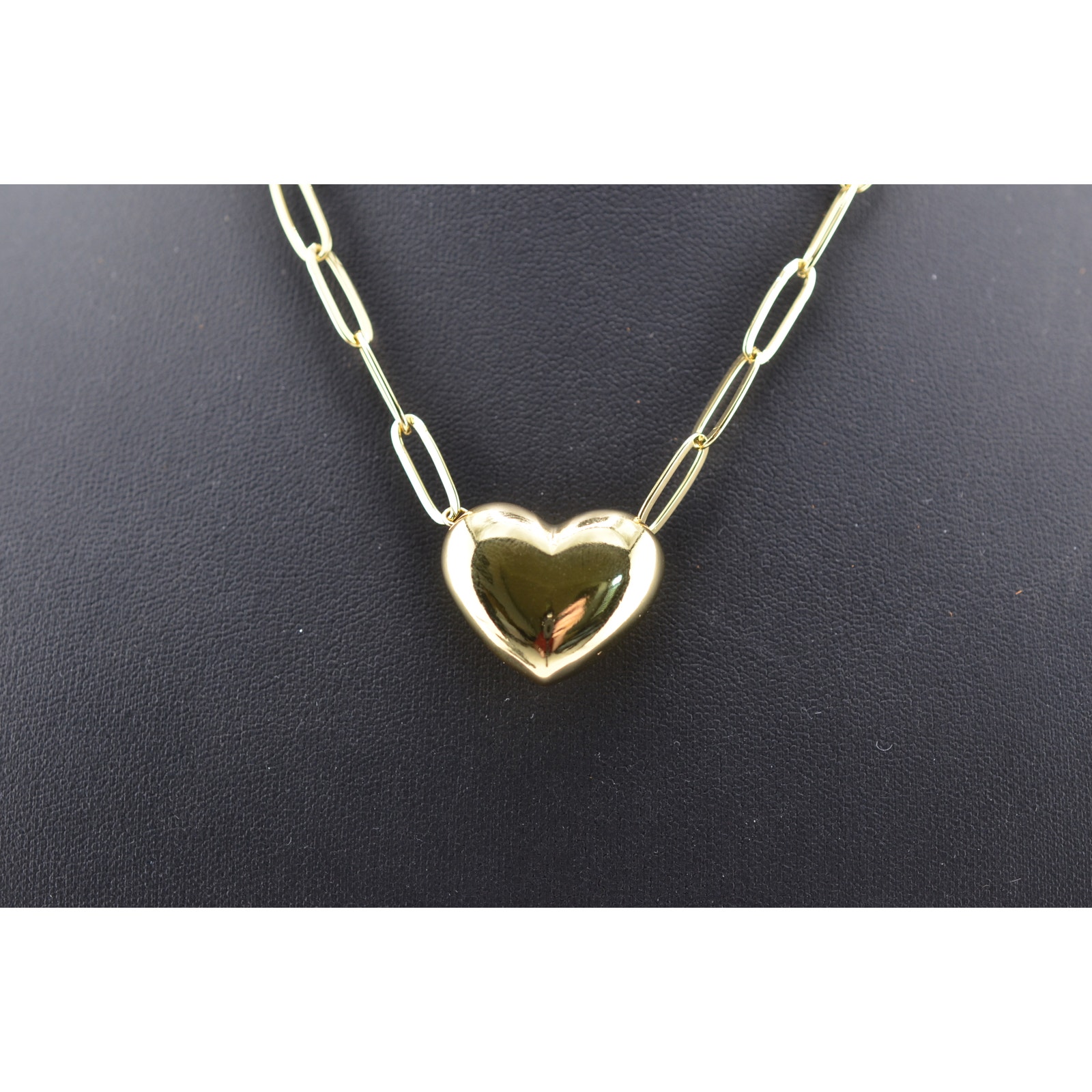 Rachel Reinhardt 14k Gold Vermeil Puffy Heart Pendant Necklace